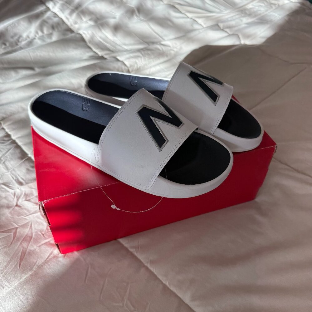 New Balance 200 V1 Slides - White & Navy [NEW]